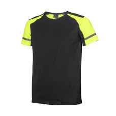 Visibility T-shirt with print, Black/Yellow